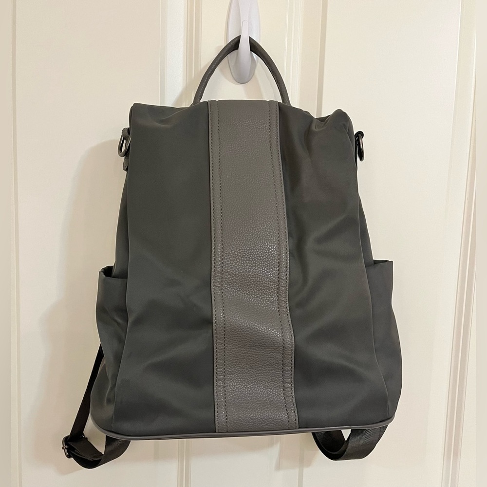 PINCNEL Women Gray Backpack Purse Waterproof Nylon Anti-theft Lightweight Bag